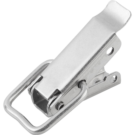 Kipp Latch DIN3133 W. Draw Bail, Fast. Holes Covered 70X18X12, A=22, D=3, 5, Stainless 1.4301 Tumbled K1336.350742